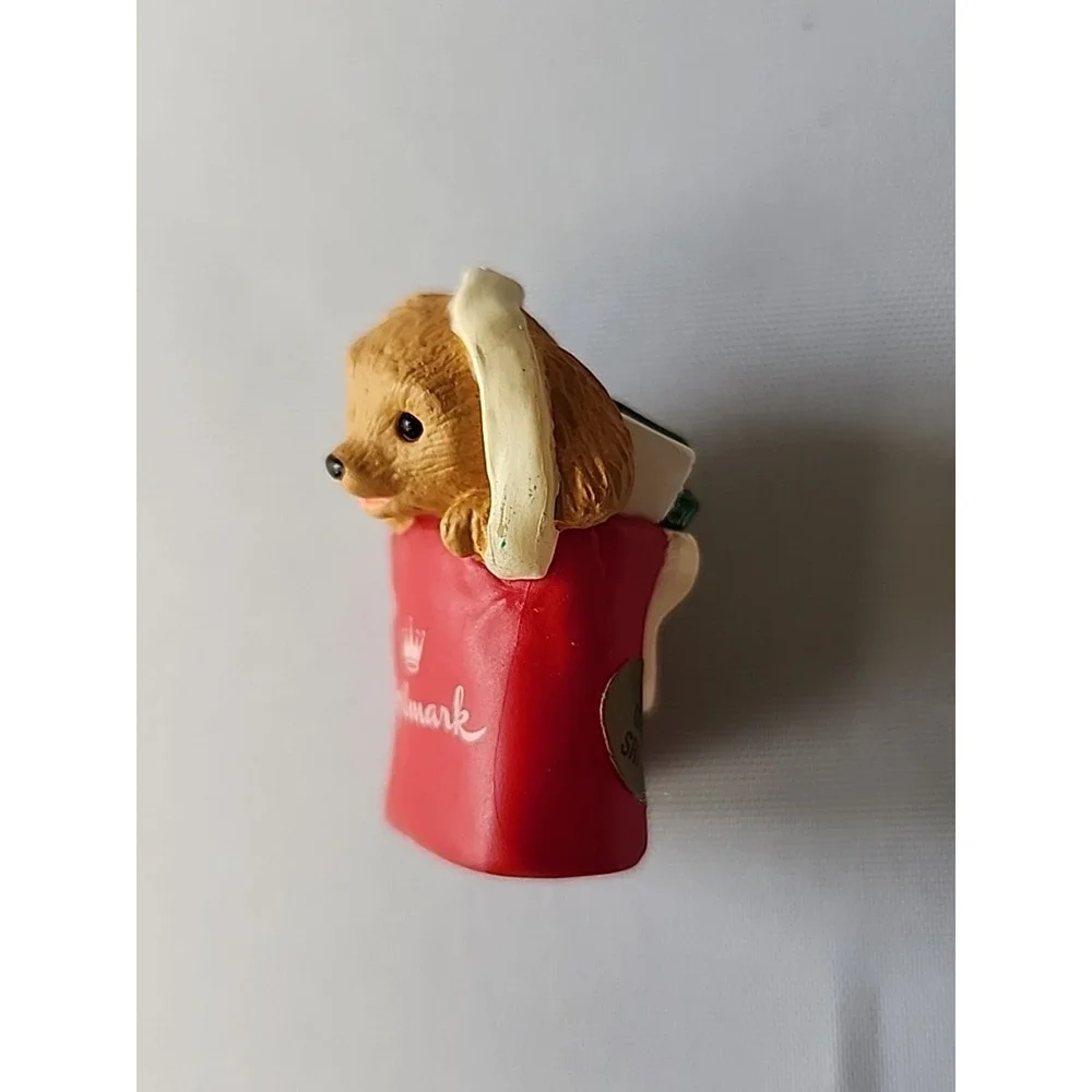 VTG 1994 Puppy In Gift Bag Hallmark Keepsakes Collectors Club Mini Gift Adorable